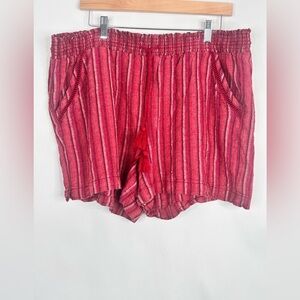 Briggs Cotton Blend Striped Red Women's Shorts‎ Size XXL EUC